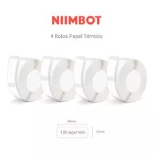 4 Rolos Papel Etiqueta Niimbot 50x15mm (520un) D110 D101 D11