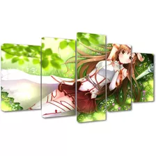 5 Cuadros Canvas Sword Asuna Yuuki Belt Anime Diseño Unico 