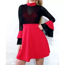 Vestido Negro Con Volados Y Transparencias - Estilo Gotico