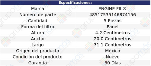 5 Filtros De Aire Engine Fil Isuzu Rodeo V6 3.2l 1993 A 2004 Foto 2