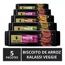 Biscoito De Arroz, Kalassi Veggie, 5 Pacotes De 84g