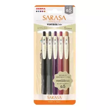 Sarasa Zebra Vintage (set A) 5 Colores Gel 0,5 Mm - Japonés