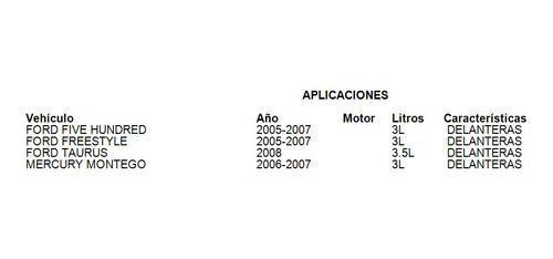 Balatas Delanteras Mercury Montego 2007 3.0l Brembo Foto 3