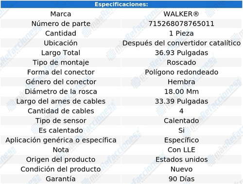 Sensor Gases Escape Despus Cc Grand Caravan V6 3.8l 96-00 Foto 6