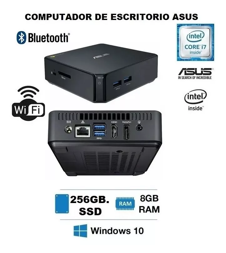 Mini Pc Cpu Computador Nuc Asus Core I7 8gb Ram 256gb. Ssd