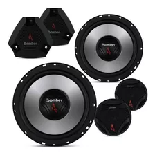 Kit 2 Vias Bomber Upgrade Alto Falante 6 200w Rms Par Cor Preto E Prata