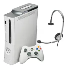 Xbox 360 Branco Bloqueado C/controle Headset Original