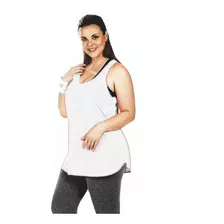 Kit 2 Roupa Feminina Plus Size Regata Camiseta Longline