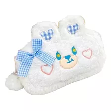 Estojo Ursinho De Pelúcia Kawaii Branco Bordado