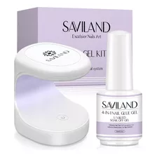 ~? Saviland Gel Nail Glue Con Mini Nail Lamp Kit, 4-en-1 U V