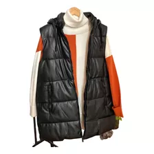 Chaleco Cuero Puffer Largo Talles Grandes