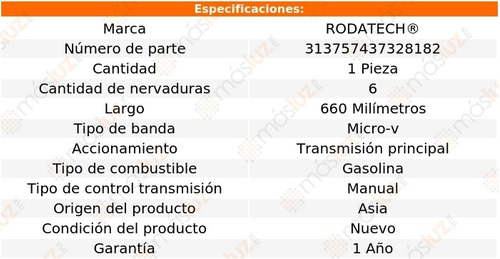 (1) Banda Accesorios Micro-v Rc200t 2.0l 4 Cil 16/17 Foto 2