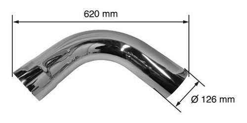 Codo Doblado Cromado Largo 5 Pulgadas X 90 Radio Foto 4