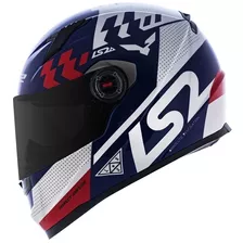 Capacete Ls2 Ff358 Podium - Azul/branco/vermelho