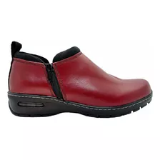 Botita Zapato Confort Cuero Vacuno Floreado Burbuja De Aire 