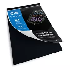 Bloco Papel Preto Cis Graf 180g A4 20 Folhas Acid Free