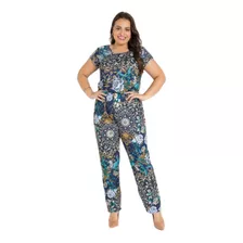 Macacão Feminino Plus Size Longo Com Gota Na Costas Ano Novo