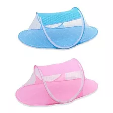 Mosquitero Cuna Portatil Plegable Para Bebé Rosado Y Azul