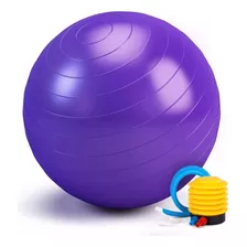 Pelota De Pilates Yoga 65cm Funcional Gym + Inflador Randers Color Violeta