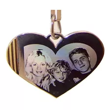 Foto Llavero Acero Oro Personalizado Corazón 41x30mm Novedad