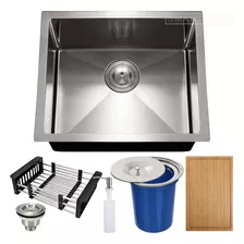 Cuba Quadrada Inox Cozinha Gourmet 50x40 Lixeira Tábua Acess