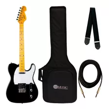 Guitarra Telecaster Phx Vintage Tl-2 Black + Acessórios