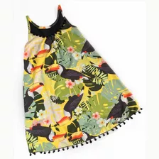 Vestido Infantil Viscose Estampa Verão