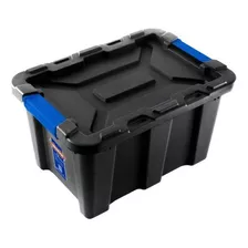 Caja Contenedor Plastico Apilable Negro 25lt Wadfow Wtb3325