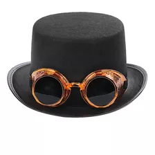 (g) Sombrero De Copa Gótico Steampunk Con Gafas Desmontables