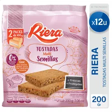 Tostadas Multi Semillas Riera Galletitas Mesa - Pack X12