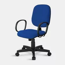 Cadeira Diretor Turim Giratória Com Braços Cor Azul