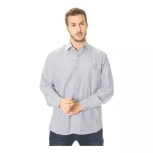 Camisa Manga Larga Rayada Hombre C/ Bolsillo Corte Clasico