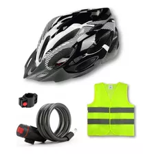 Combo Ciclismo. Casco + Linga De Seguridad + Chaleco