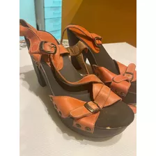 Sandalias De Cuero Vaca Primera Marca. Hermosas. Talle 37