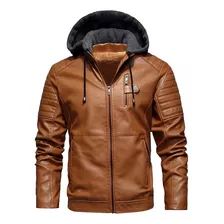 Chaqueta Capucha Piel Caballerochaqueta Para Motociclista C