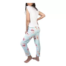 X2 Pijama Pantalon Polar Estampado Soft Mujer Mayor Once 