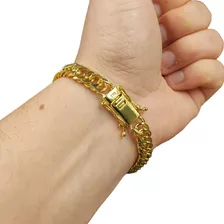 Pulseira Masculina 10mm Homem 100% Tungstênio Legítimo Comprimento 20 Cm Cor Dourado Diâmetro 10 Cm