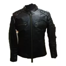 Campera Claudio Esponja Negra Cuero Legitimo