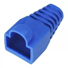 Pct 50 Capa Acabamento Rj45 Flexível Para Cabo De Rede Azul