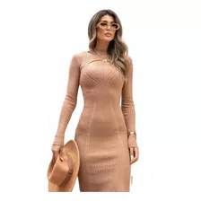 Vestido Midi De Tricot Modal (terracota Ou Preto)