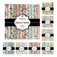 Papel Scrapbooking Estampado Decoración Álbum X 24u De 30x30 Color Sabores De Invierno