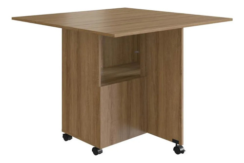 Mesa Com Tampo Dobrável Berlim Mel Nova Móbile 73x90x90cm Vermelho
