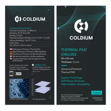 Pad Térmico Coldium Origins 95x55x2.0mm Premium Oc 15.4w/m-k Color Gray