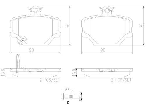 Set-4 Balatas Ceramica Delanteras Smart Fortwo 1.0l L3 08/15 Foto 2