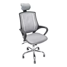 Silla Ejecutiva Para Oficina Altura E Inclinacion Ajustable Color Gris Material Del Tapizado Mesh