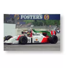 Quadro Decorativo Mosaico Mclaren F 1 Ayrton Brasil Bandeira