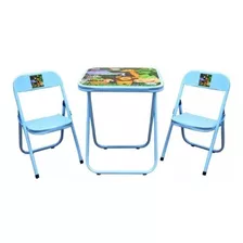 Mesa Infantil C/ 2 Cadeiras Azul Floresta