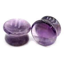 Expansores De Oreja 2pzas Piedra Natural 12mm Morado