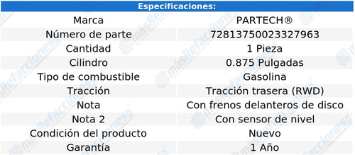 Cilindro Maestro De Frenos Mazda B2200 L4 2.2l 87-93 Partech Foto 6