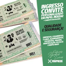 Ingresso Convite Personalizado P&b Festa Evento. 150 Unids